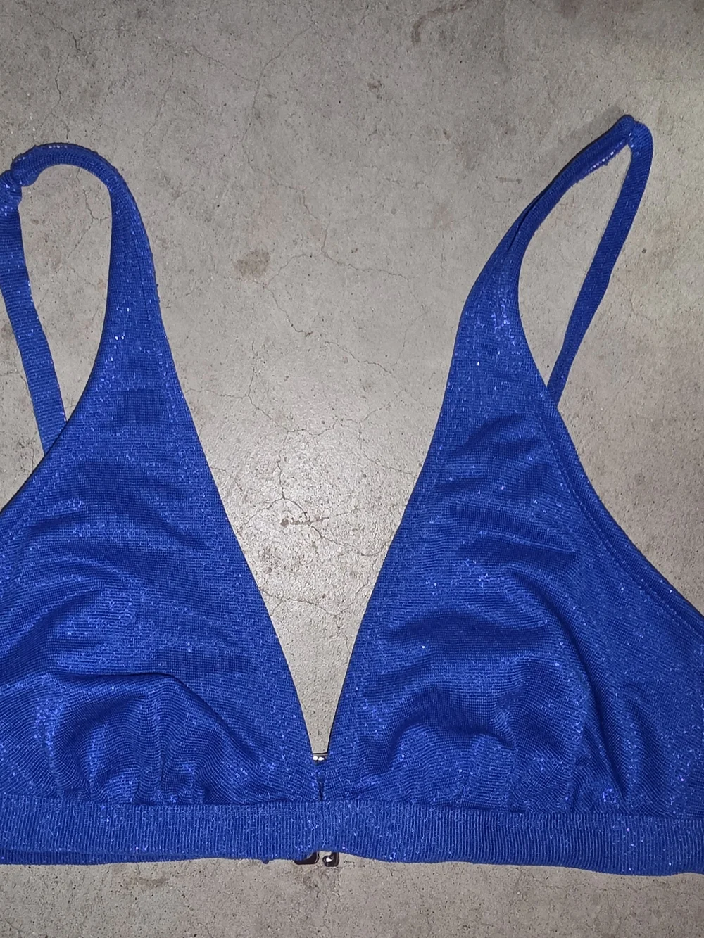 Xhilaration Shimmer Blue Triangle Swim Bralette